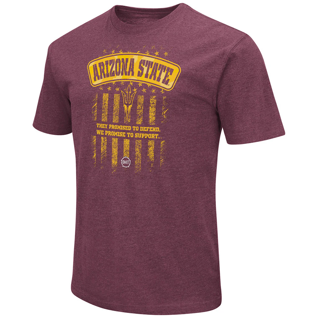 NCAA Arizona State Sun Devils Colosseum OHT Flag Playbook T-Shirt - Maroon