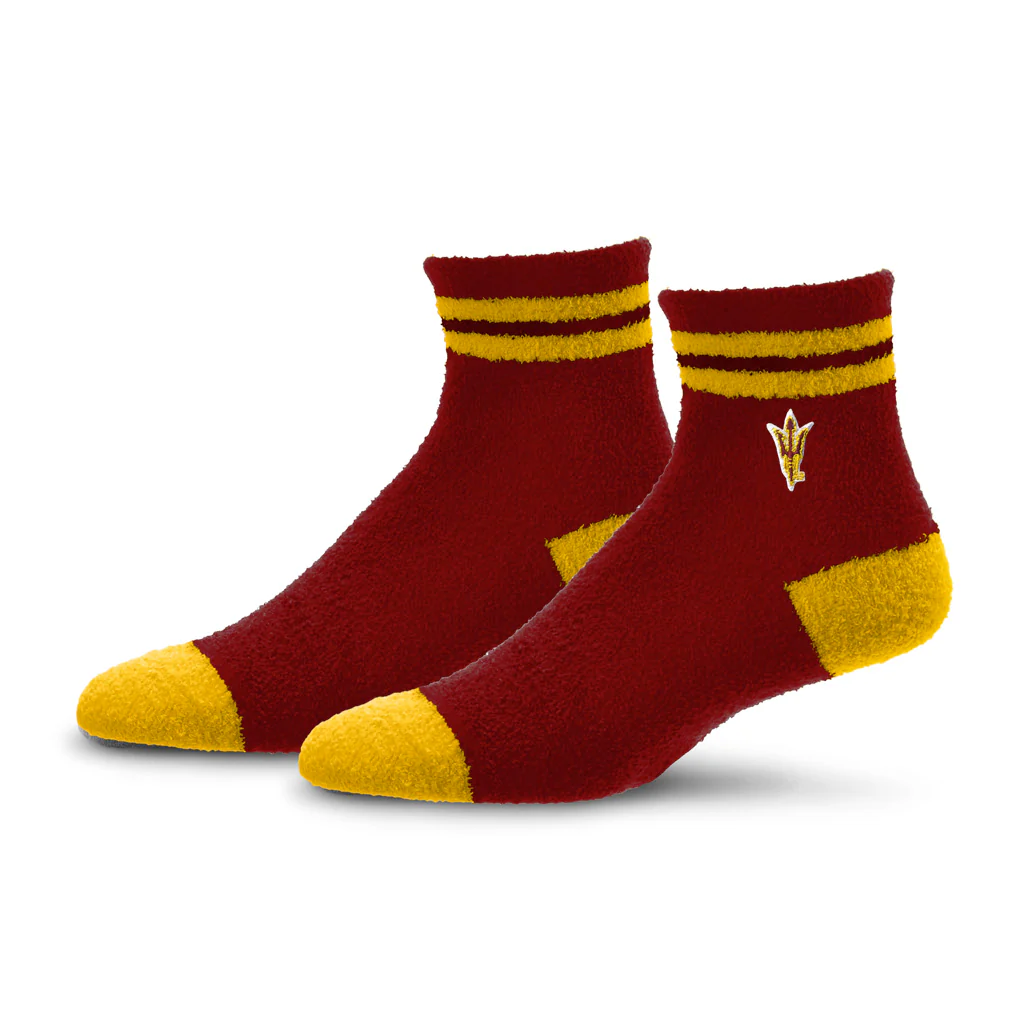 NCAA Arizona State Sun Devils For Bare Feet Stripe Cozy Socks - Maroon