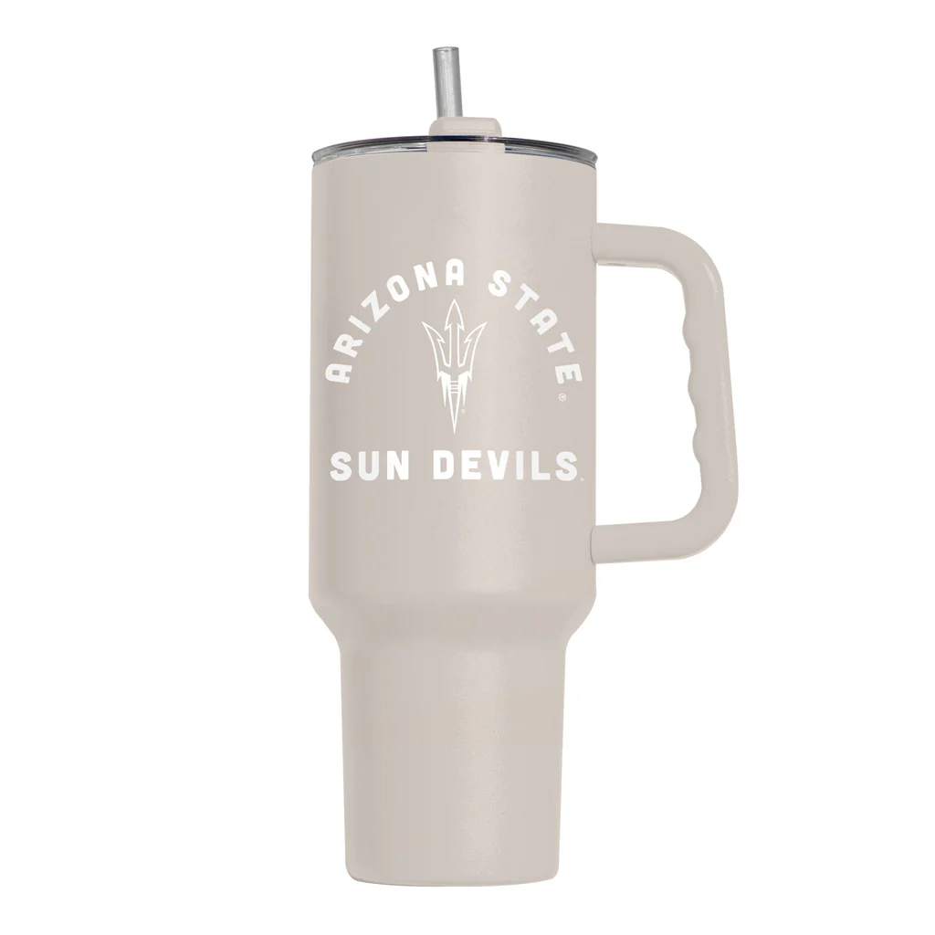 NCAA Arizona State Sun Devils Logo Brands 40oz Sand Travel Tumbler - Image 2