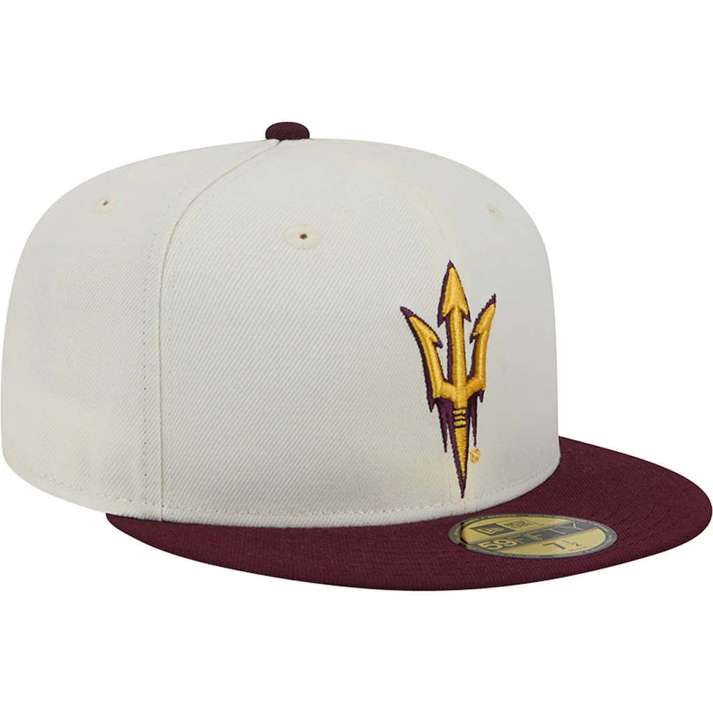 NCAA Arizona State Sun Devils New Era Two-Tone Chrome OTC 59FIFTY Fitted Hat - Chrome - Image 2
