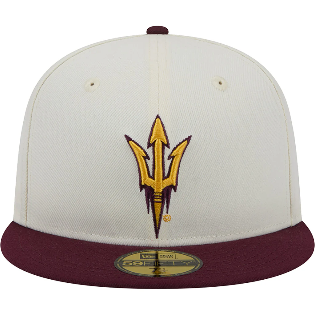 NCAA Arizona State Sun Devils New Era Two-Tone Chrome OTC 59FIFTY Fitted Hat - Chrome - Image 3
