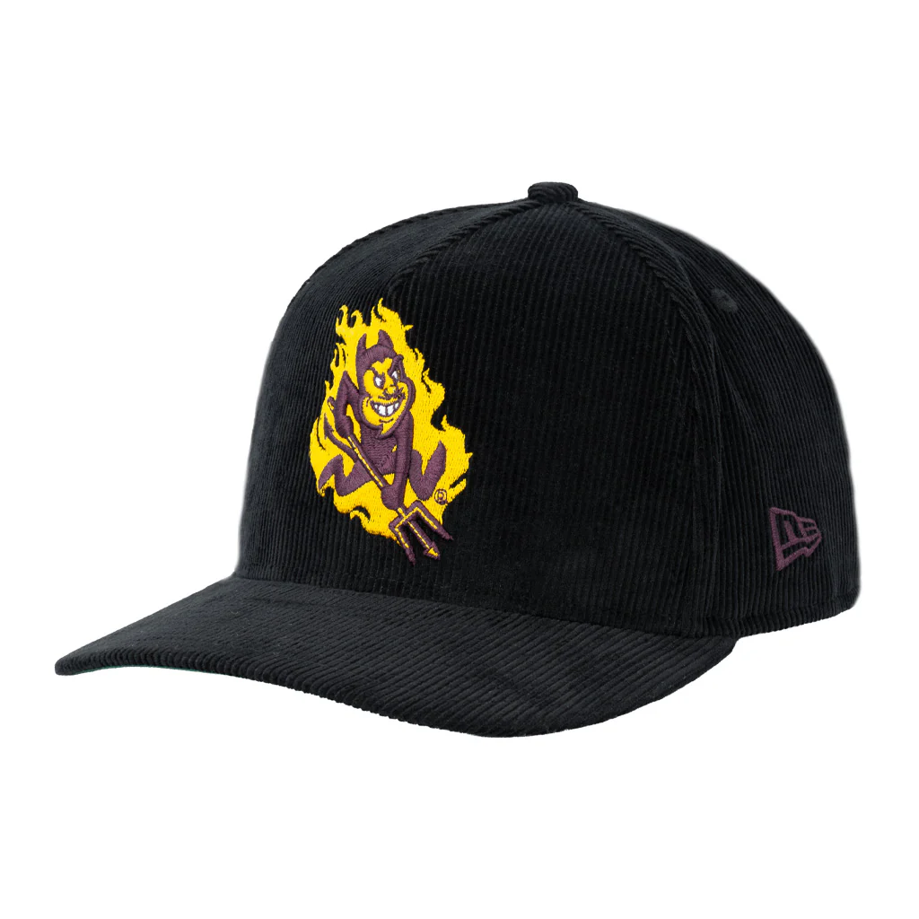 NCAA Arizona State Sun Devils New Era All Corduroy 9FIFTY A-Frame Snapback Hat - Black