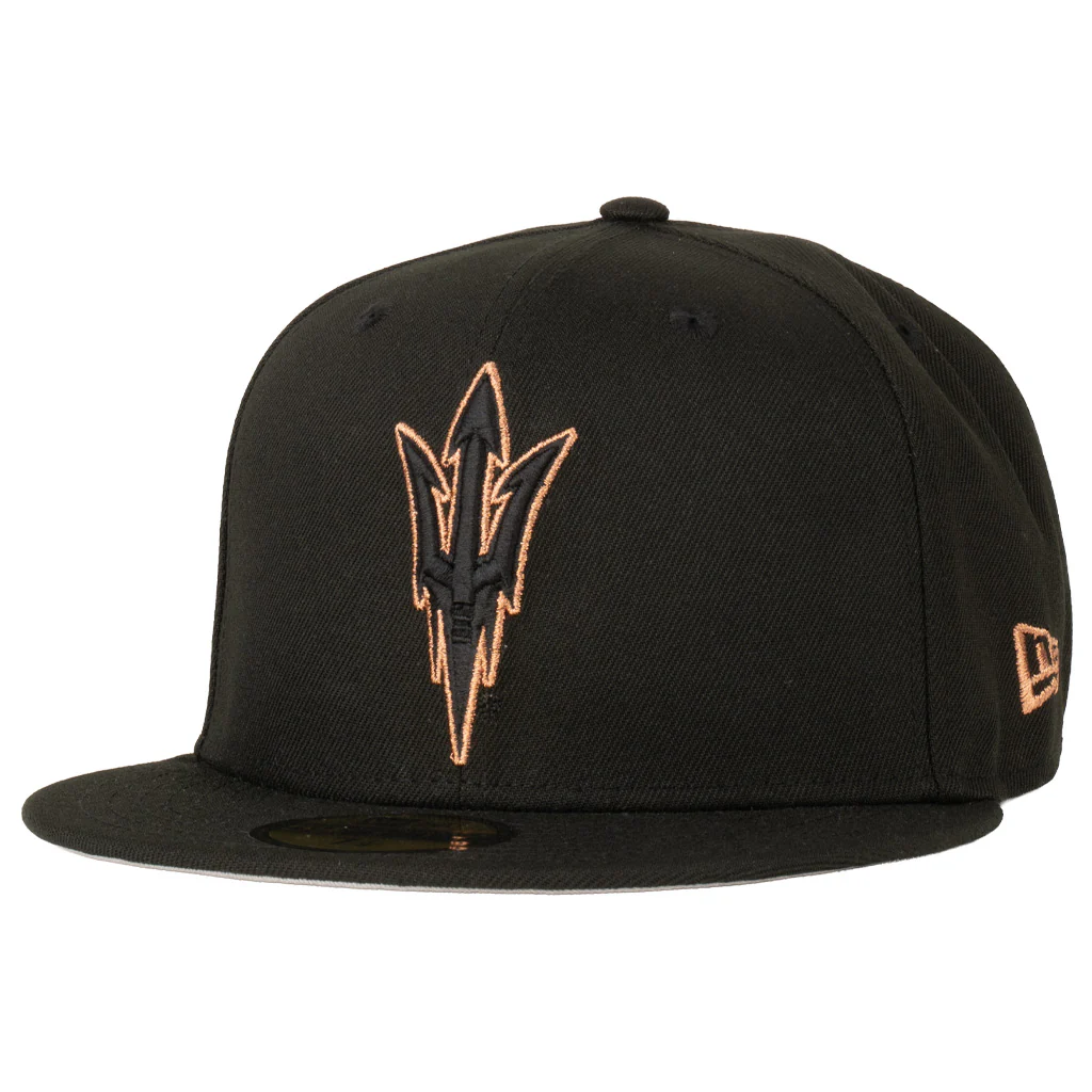 NCAA Arizona State Sun Devils New Era Copper Fork 59FIFTY Fitted Hat - Black