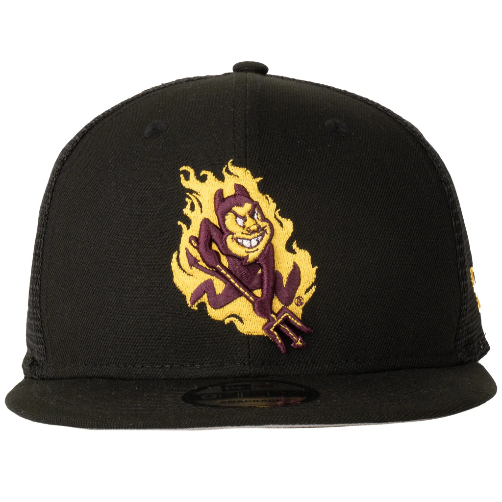 NCAA Arizona State Sun Devils New Era Shadowline 9FIFTY Snapback Trucker Hat - Black - Image 2