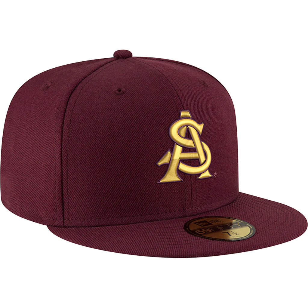 NCAA Arizona State Sun Devils New Era Team Color "AS" Logo 59FIFTY - Maroon - Image 2