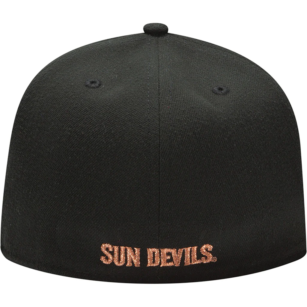 NCAA Arizona State Sun Devils New Era Team Color Fork Logo 59FIFTY - Black - Image 2