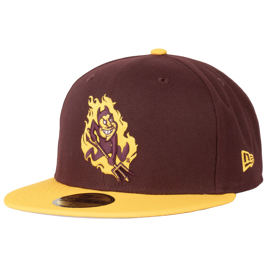 NCAA Arizona State Sun Devils New Era Two-Tone Sparky in Flames 59FIFTY Fitted Hat - Maroon