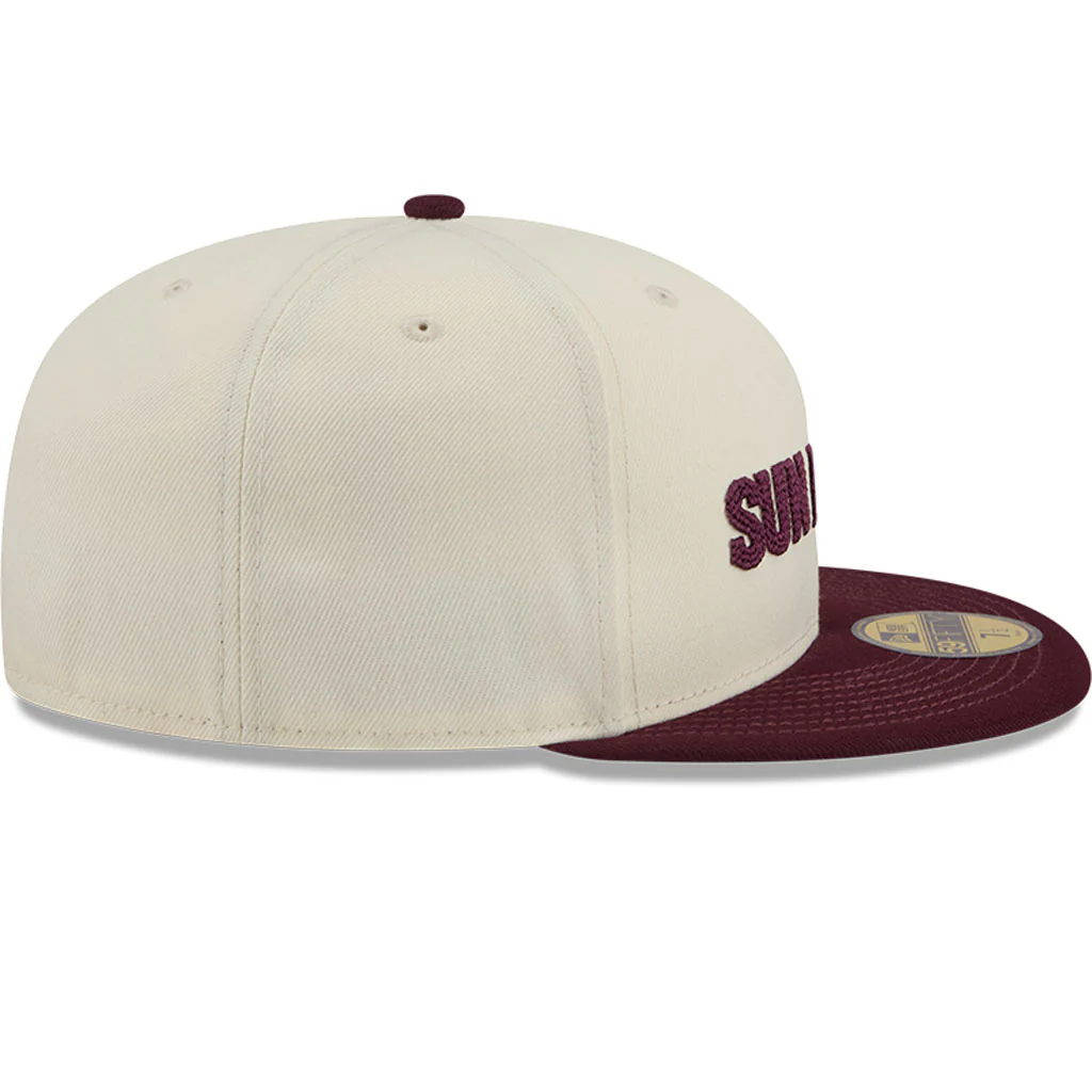 NCAA Arizona State Sun Devils New Era Two-Tone Stitch 59FIFTY Fitted Hat - Cream - Image 5