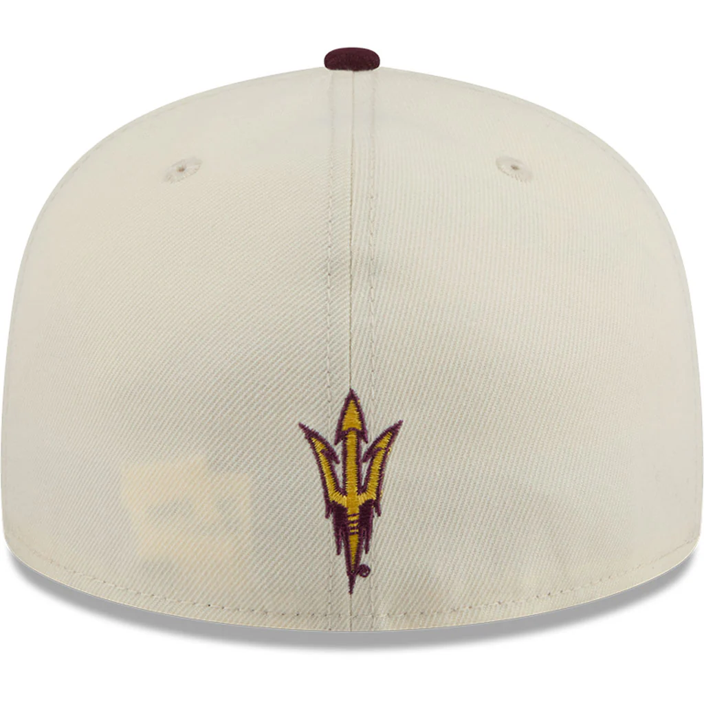 NCAA Arizona State Sun Devils New Era Two-Tone Stitch 59FIFTY Fitted Hat - Cream - Image 6