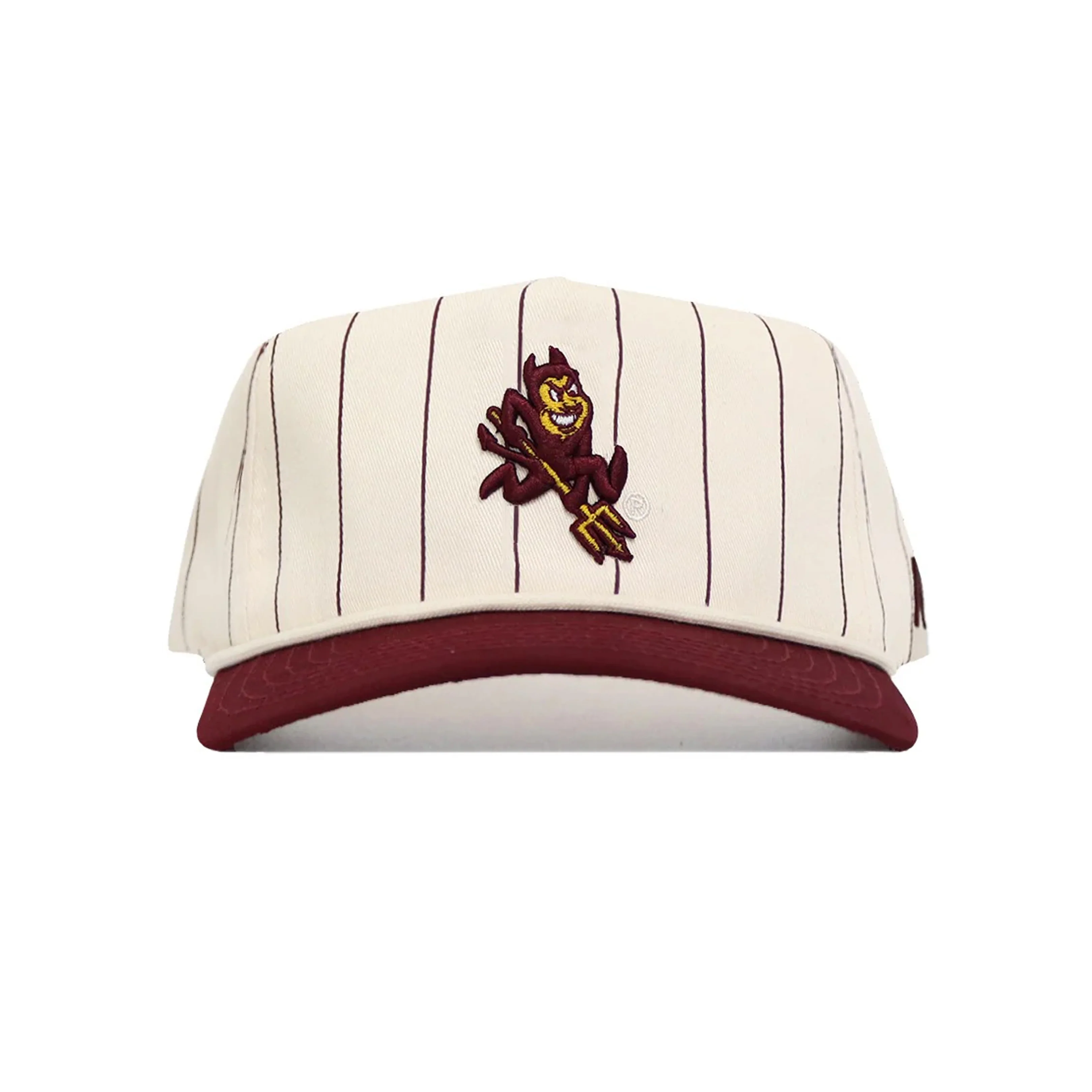 NCAA Arizona State Sun Devils No Rivals Sparky Pinstripe Structured Hat- Cream
