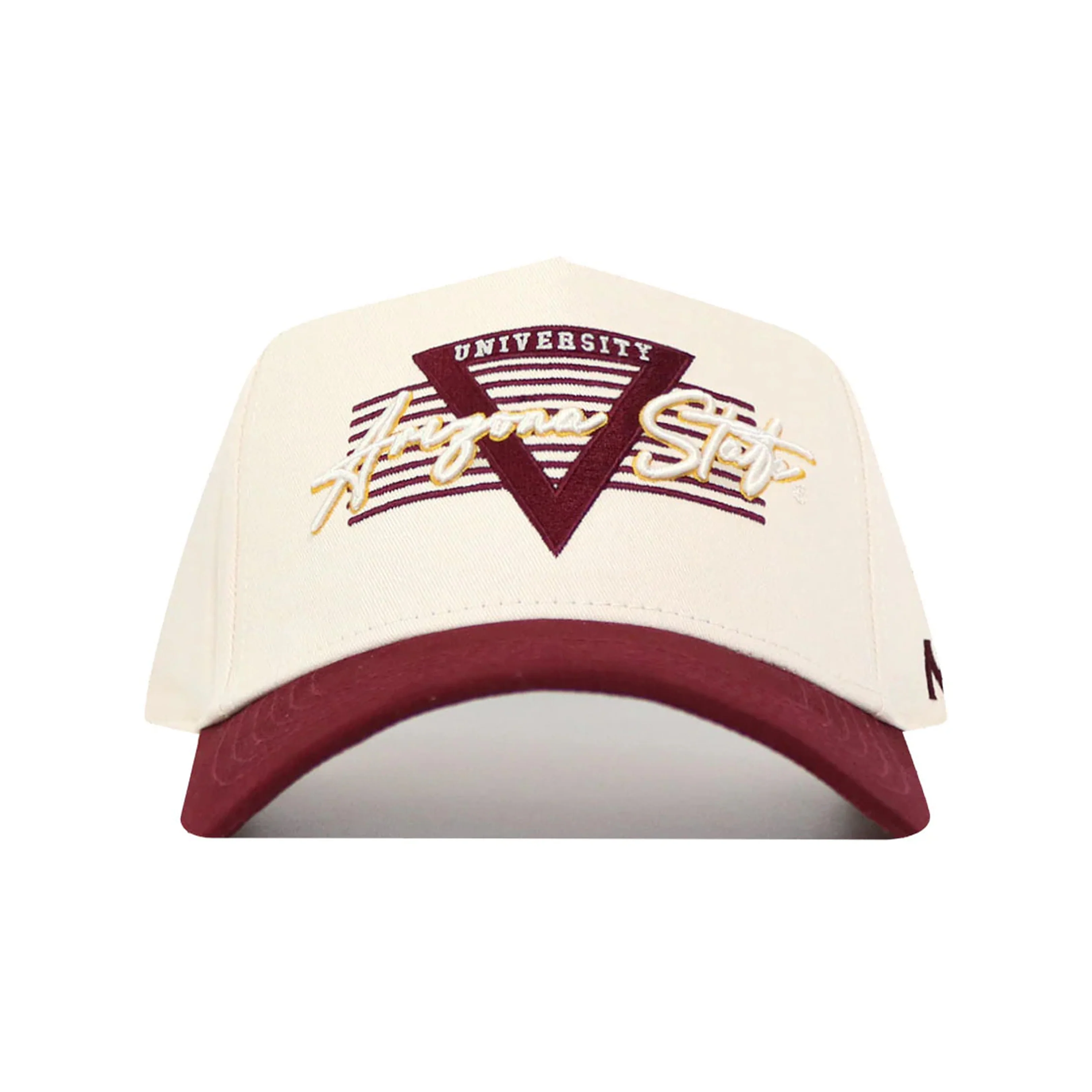 NCAA Arizona State Sun Devils No Rivals Triangle Game Cap Structured Hat- Cream