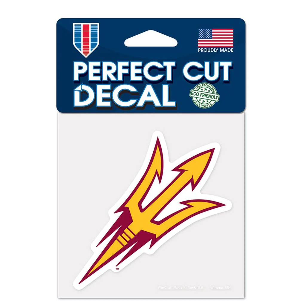 NCAA Arizona State Sun Devils WinCraft 4" x 4" Fork Decal - Gold
