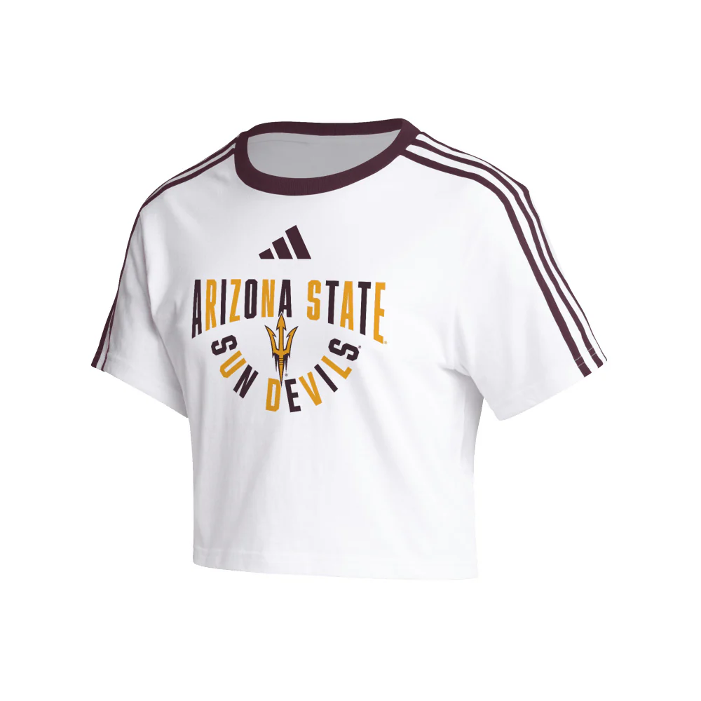 NCAA Arizona State Sun Devils Women's adidas Fashion Crop T-Shirt - White