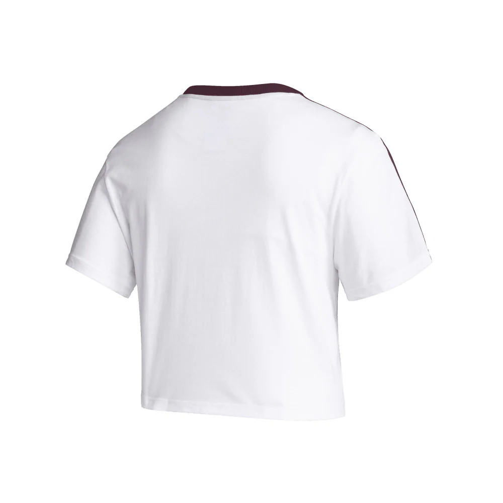 NCAA Arizona State Sun Devils Women's adidas Fashion Crop T-Shirt - White - Image 2