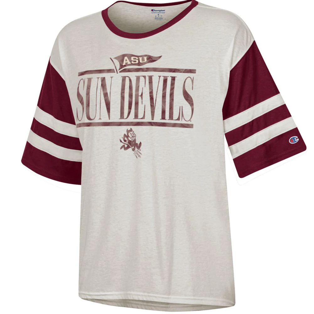NCAA Arizona State Sun Devils Women's Champion Stadium Throwback T-Shirt - Cream