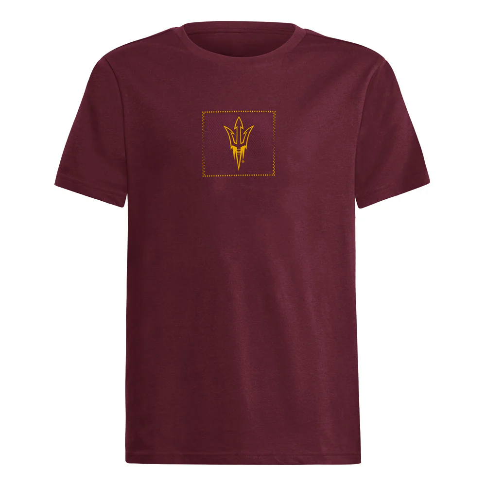 NCAA Arizona State Sun Devils Youth adidas Boxed In T-Shirt - Maroon - Image 2