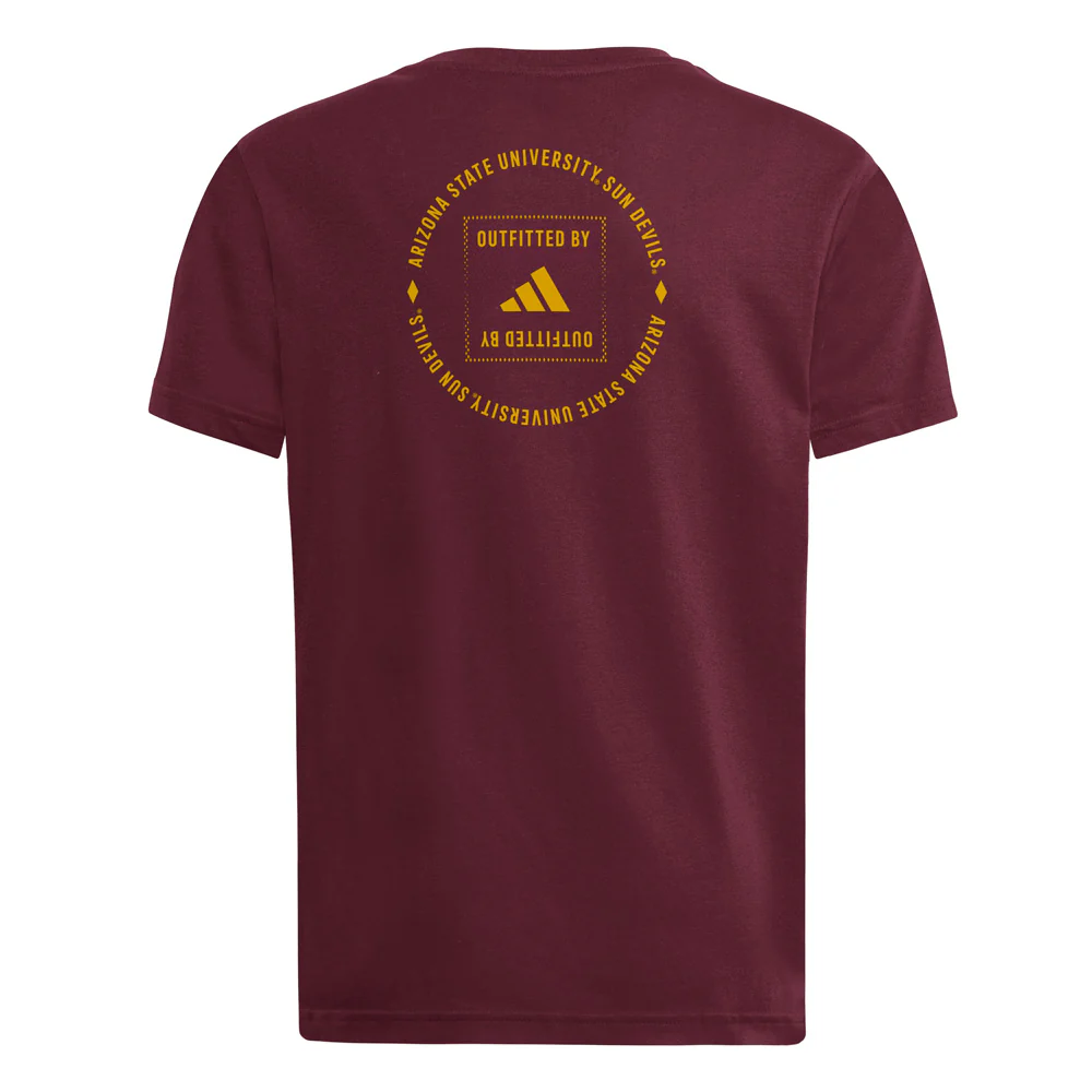 NCAA Arizona State Sun Devils Youth adidas Boxed In T-Shirt - Maroon - Image 3