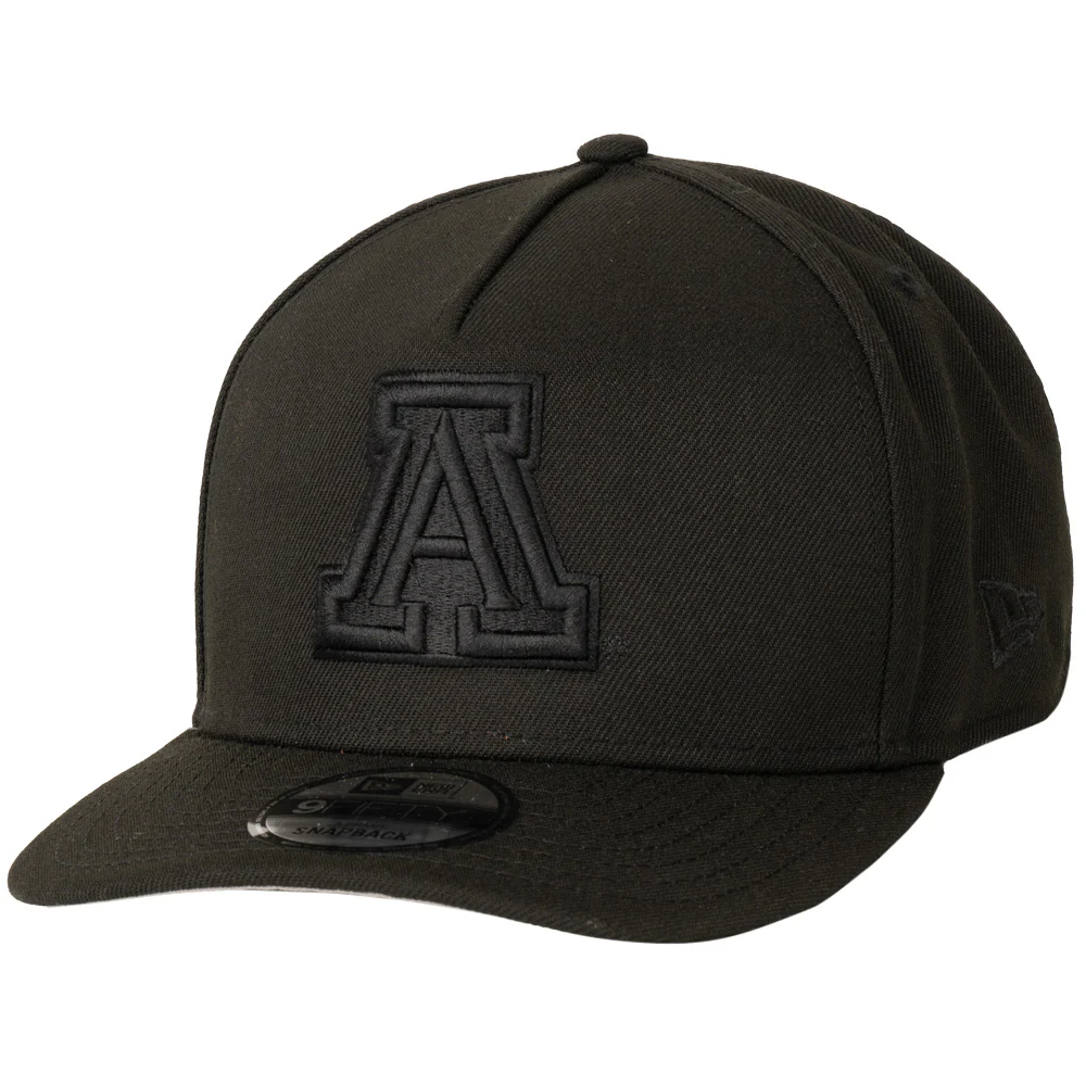NCAA Arizona Wildcats Black On Black Primary Logo 9FIFTY A-Frame Snapback Hat
