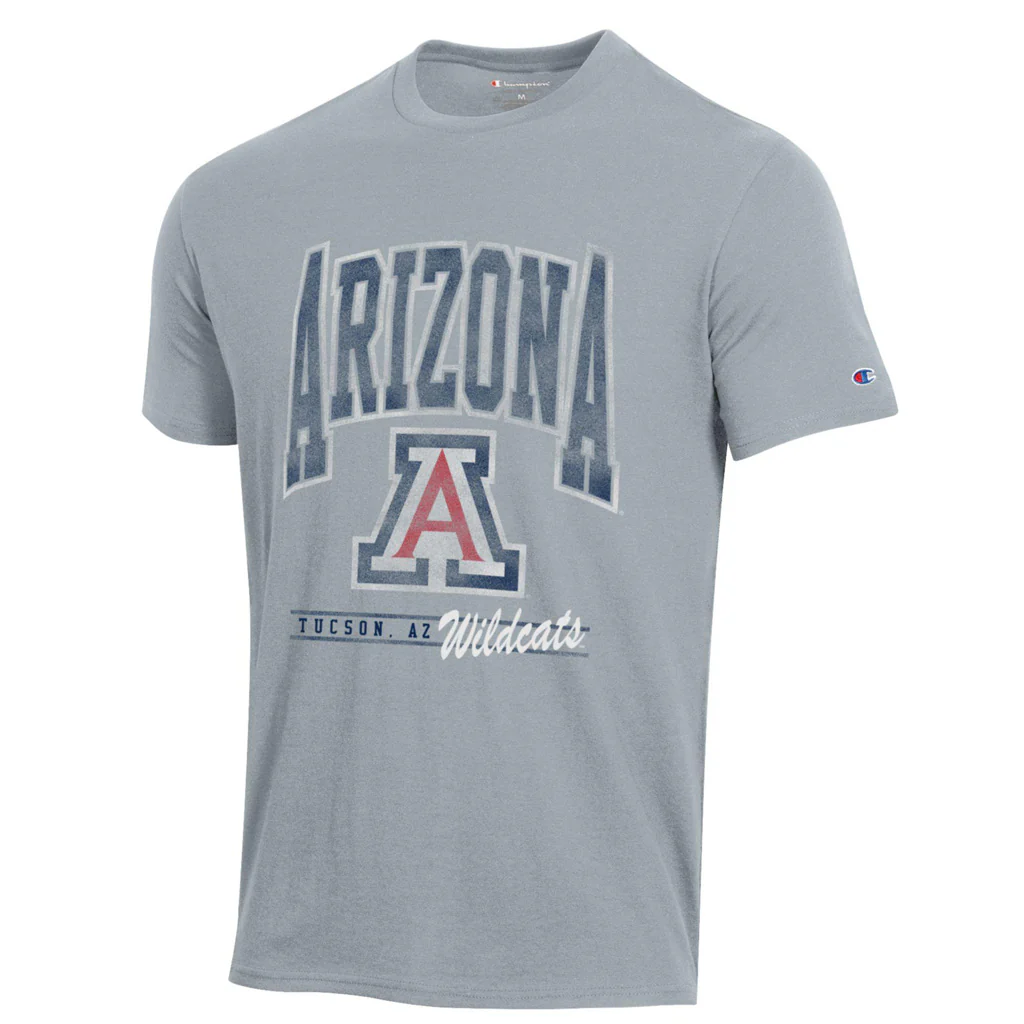 NCAA Arizona Wildcats Champion Mixed Media T-Shirt - Gray