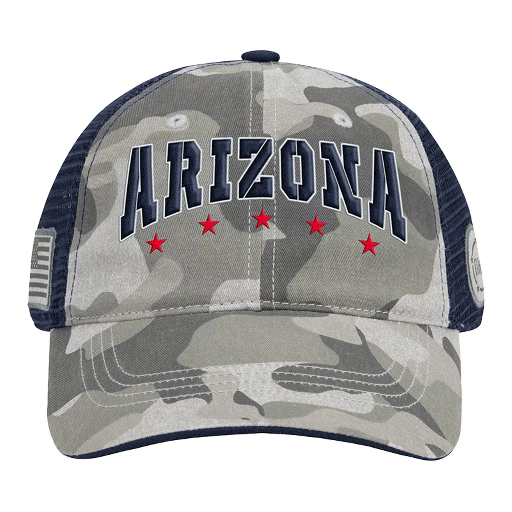 NCAA Arizona Wildcats Colosseum OHT Field Tailgate Snapback Trucker Hat - Camo - Image 3