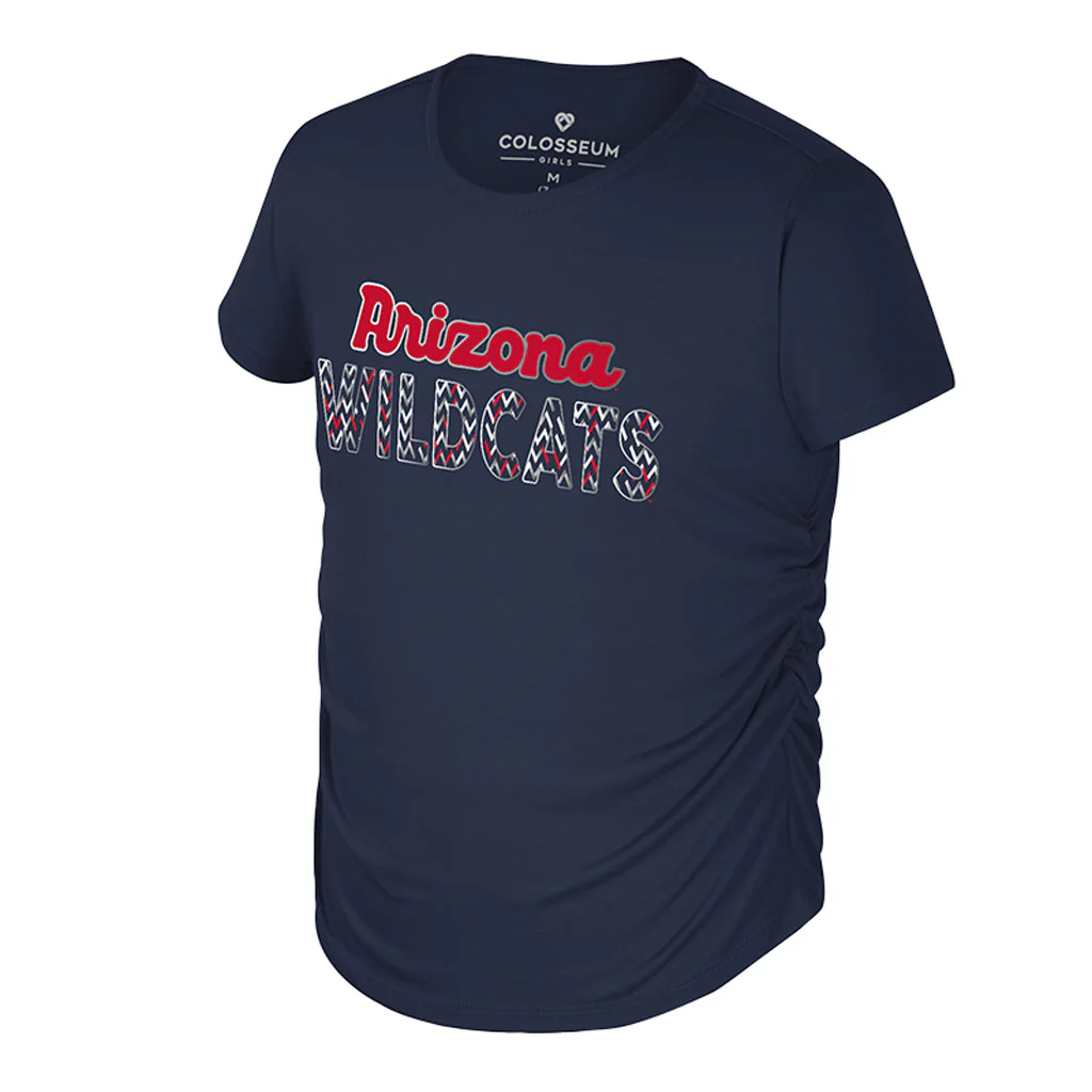 NCAA Arizona Wildcats Colosseum Youth Bree Ruched T-Shirt - Navy