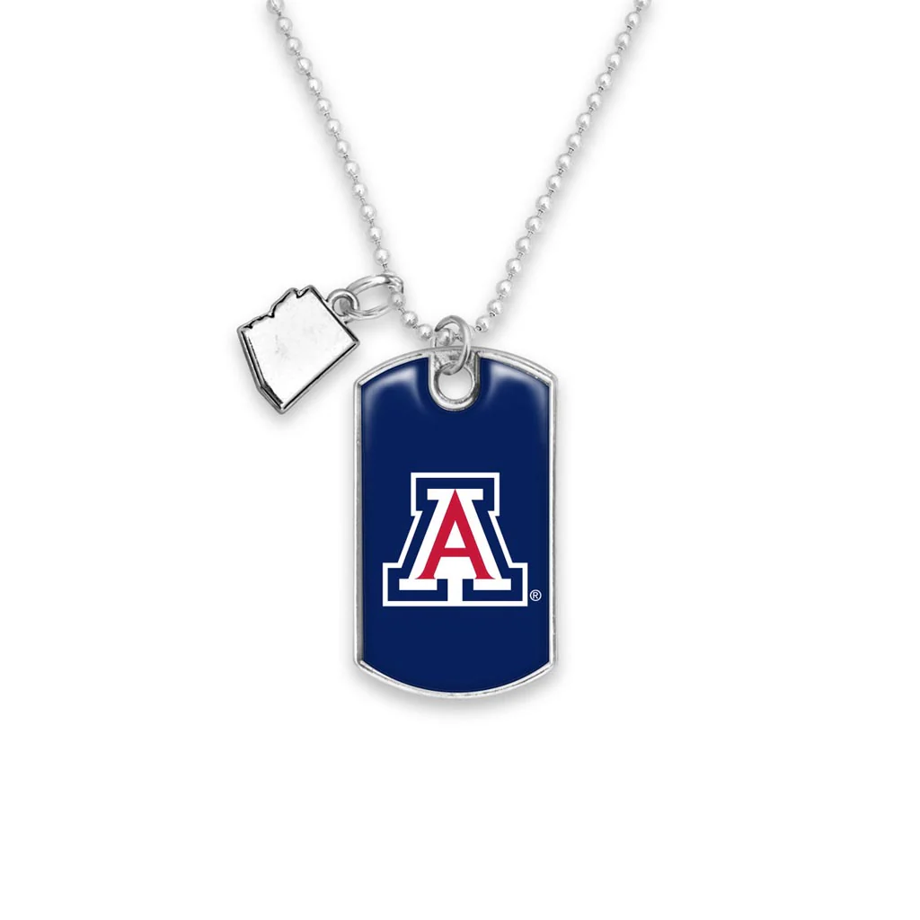 NCAA Arizona Wildcats Gentry USA Dog Tag Car Charm Necklace - Red