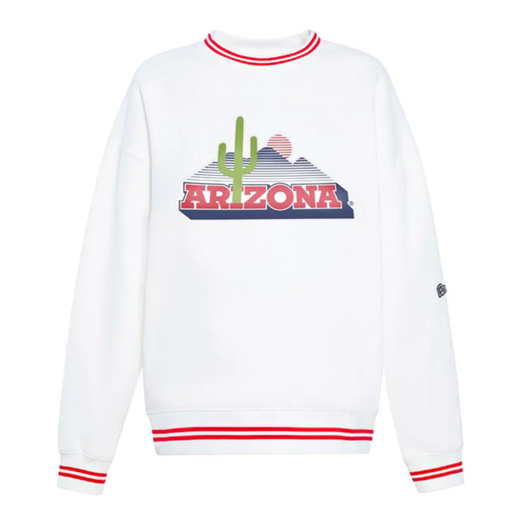 NCAA Arizona Wildcats Hype & Vice Cactus Heritage Crewneck Sweatshirt - White - Image 2