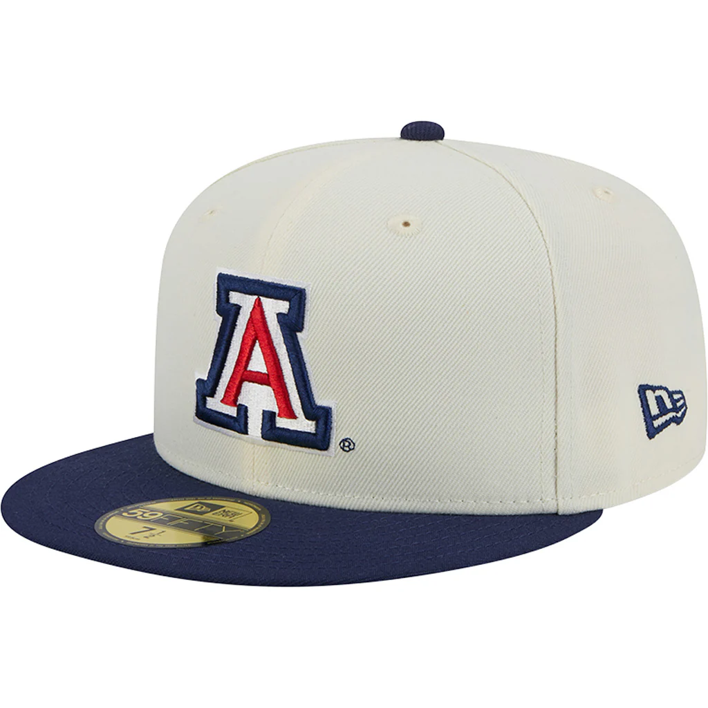 NCAA Arizona Wildcats New Era Two-Tone Chrome OTC 59FIFTY Fitted Hat - Chrome