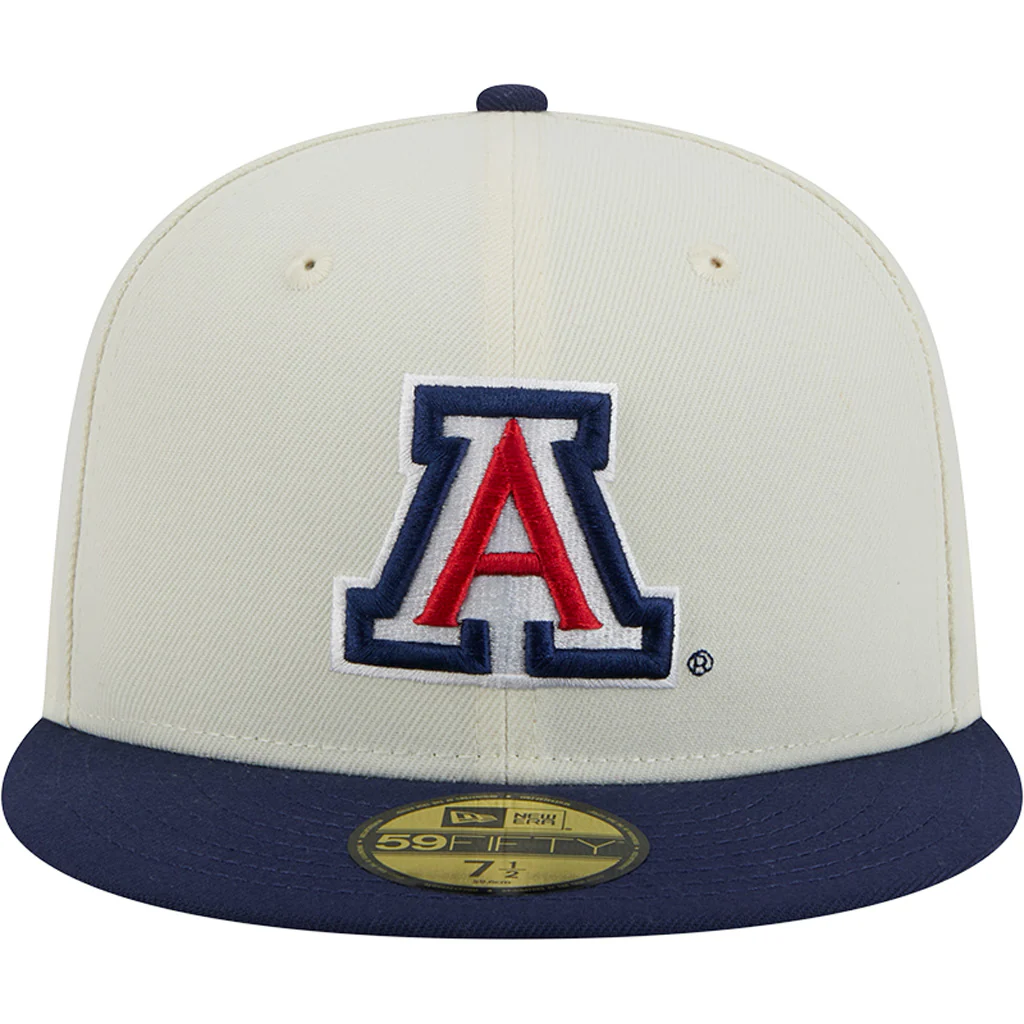 NCAA Arizona Wildcats New Era Two-Tone Chrome OTC 59FIFTY Fitted Hat - Chrome - Image 3