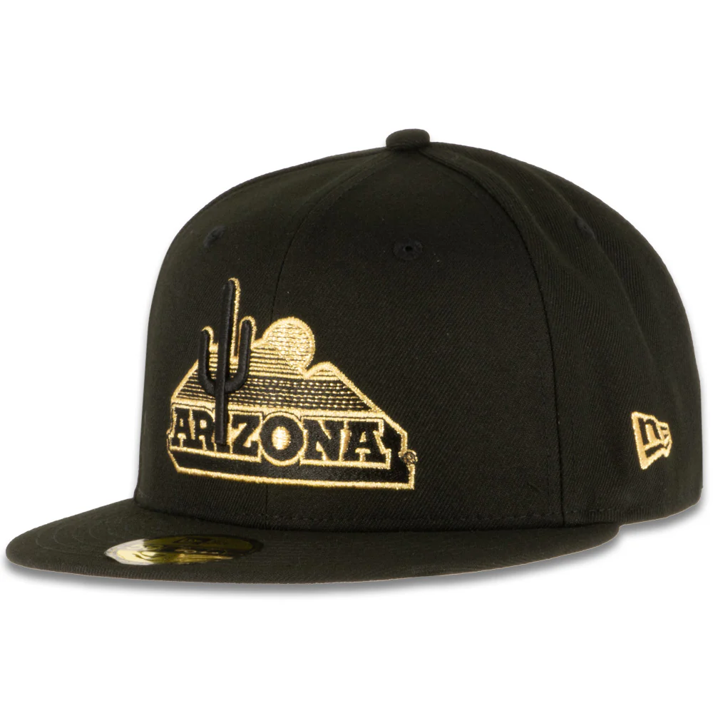 NCAA Arizona Wildcats New Era Black & Gold 59FIFTY Fitted Hat - Black - Image 2
