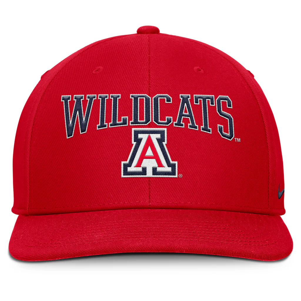 NCAA Arizona Wildcats Nike Big Wordmark Logo Snapback Hat - Red - Image 2