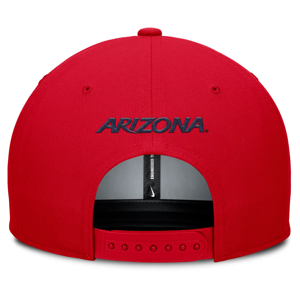 NCAA Arizona Wildcats Nike Big Wordmark Logo Snapback Hat - Red - Image 4