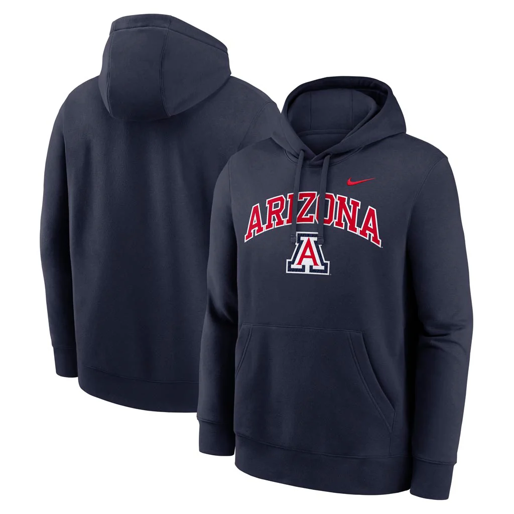 NCAA Arizona Wildcats Nike Club Arch Fleece Pullover Hoodie - Navy