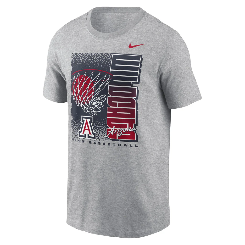 NCAA Arizona Wildcats Nike Hoop Club T-Shirt - Gray - Image 2