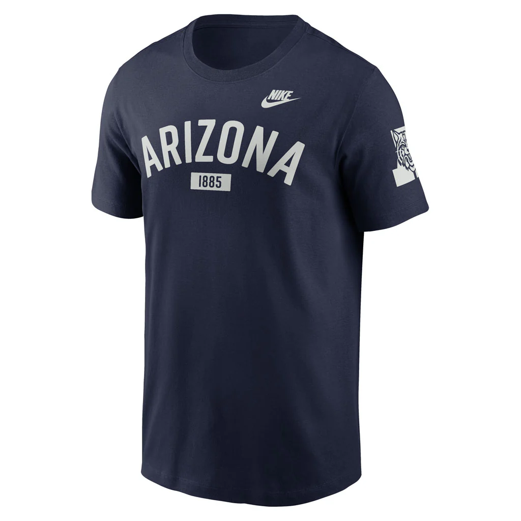 NCAA Arizona Wildcats Nike Legacy Arch Cotton T-Shirt - Navy - Image 2