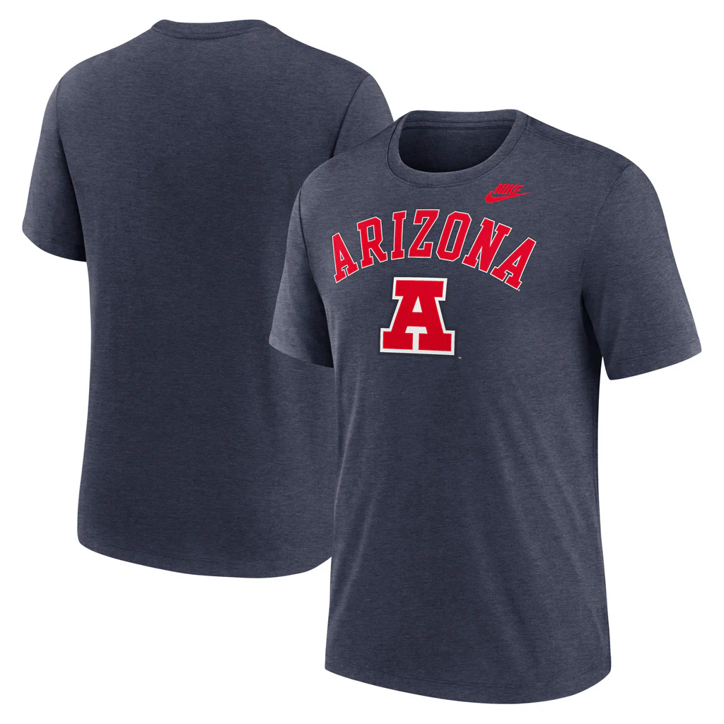 NCAA Arizona Wildcats Nike Legacy Arch Tri-Blend T-Shirt - Navy