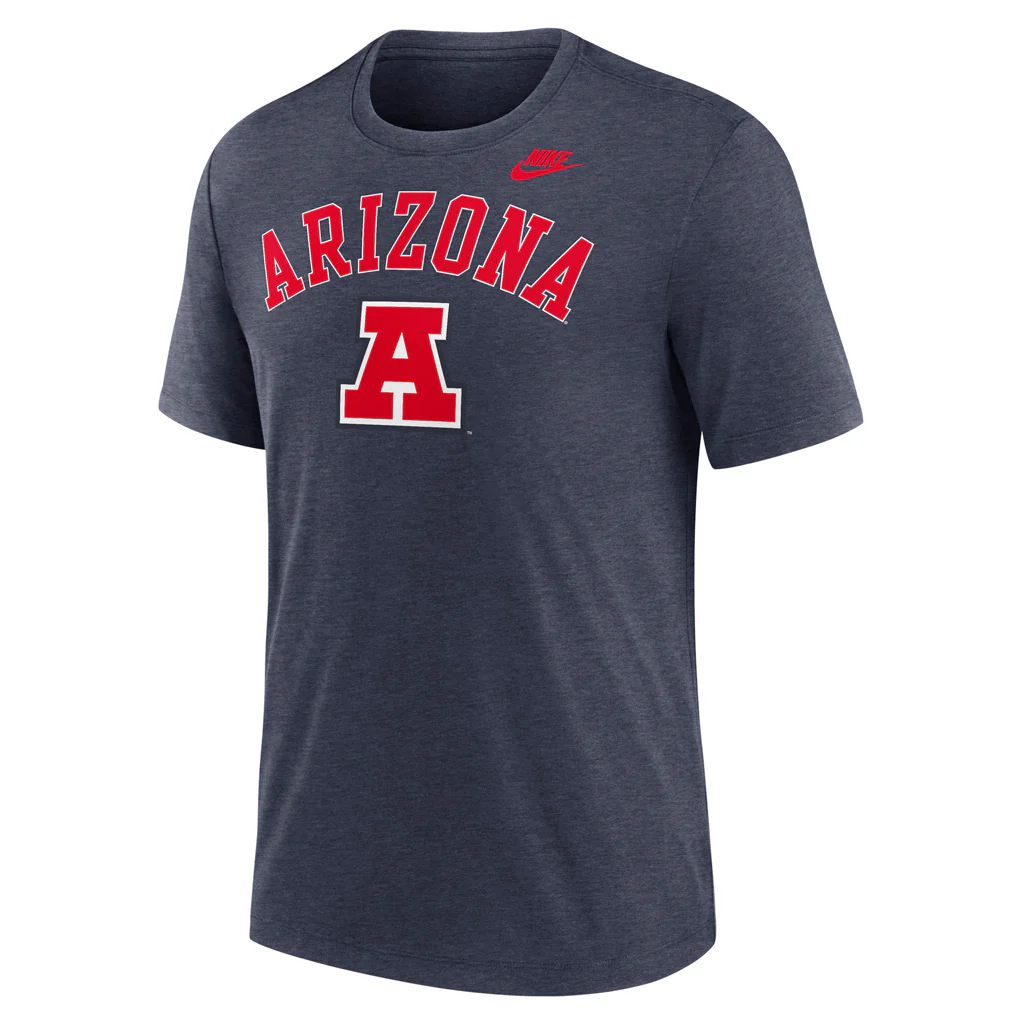 NCAA Arizona Wildcats Nike Legacy Arch Tri-Blend T-Shirt - Navy - Image 2