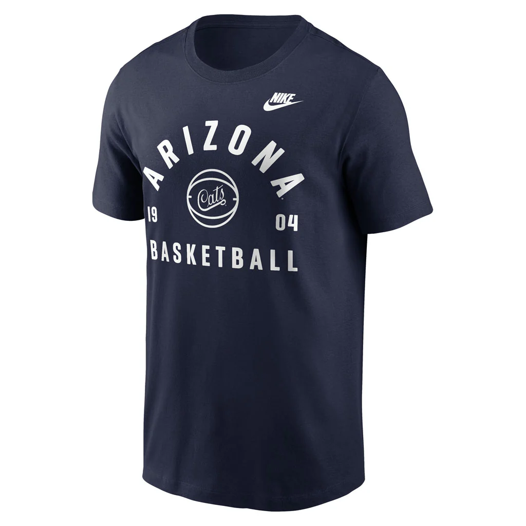 NCAA Arizona Wildcats Nike Legacy Basketball Arch T-Shirt - Navy - Image 2