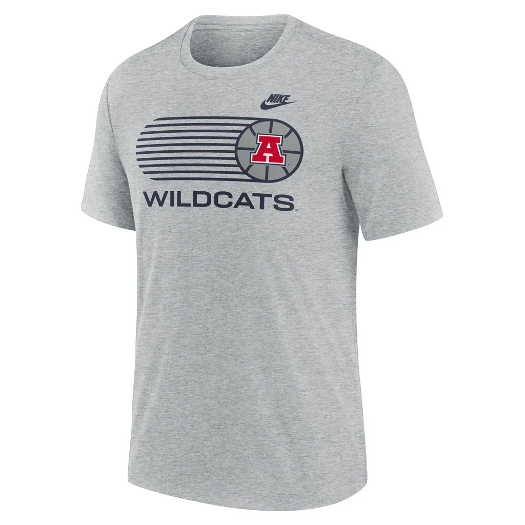 NCAA Arizona Wildcats Nike Legacy Basketball Triblend T-Shirt - Gray - Image 2
