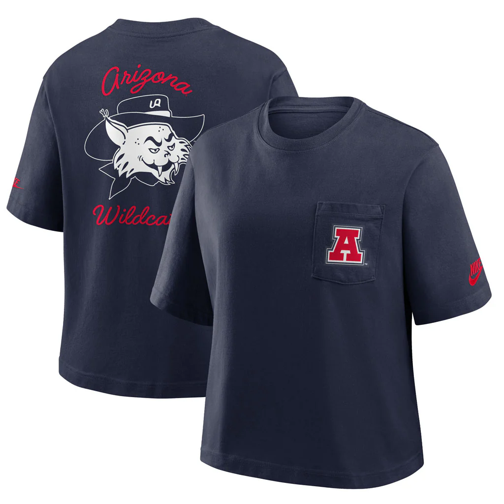 NCAA Arizona Wildcats Nike Legacy Logo Crop Top T-Shirt - Navy