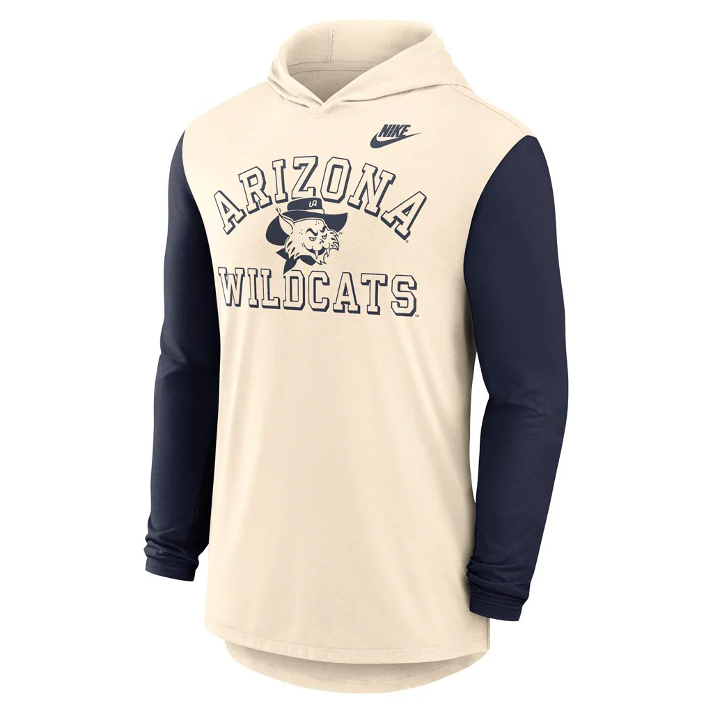 NCAA Arizona Wildcats Nike Legacy Long Sleeve Hooded Shirt - Cream - Image 2