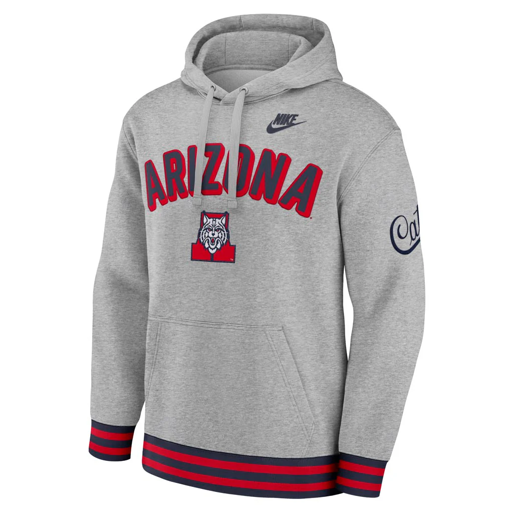 NCAA Arizona Wildcats Nike Legacy Retro Pullover Hoodie - Gray - Image 2