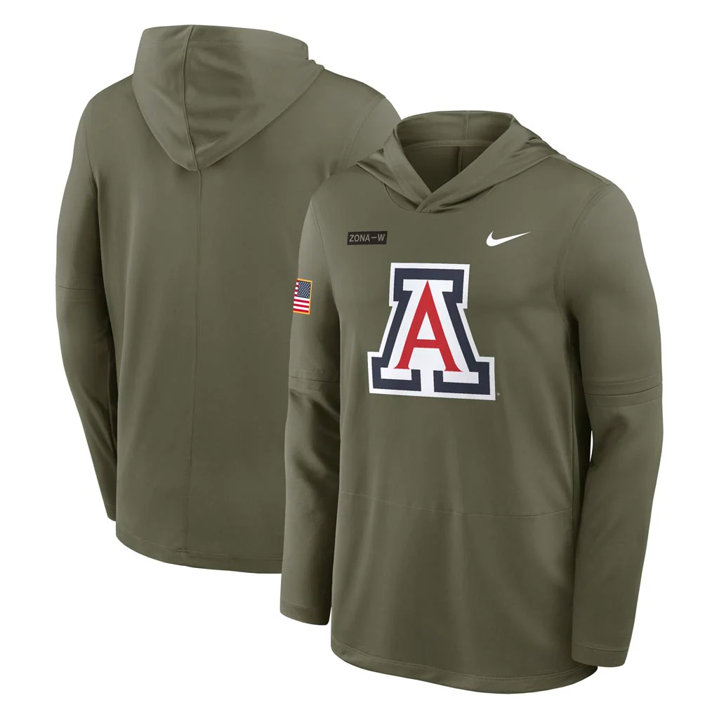 NCAA Arizona Wildcats Nike Military Appreciation Lightweight Pullover Hoodie - Green