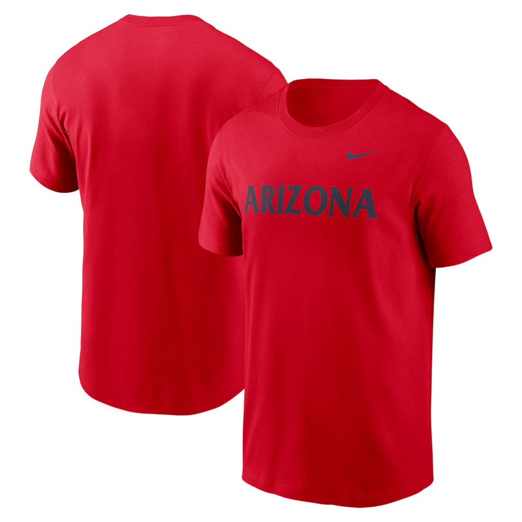 NCAA Arizona Wildcats Nike Navy Wordmark Essential T-Shirt - Red