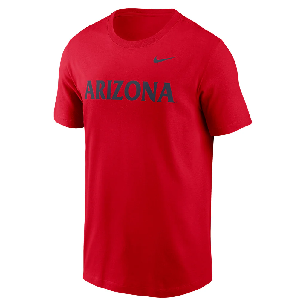 NCAA Arizona Wildcats Nike Navy Wordmark Essential T-Shirt - Red - Image 2