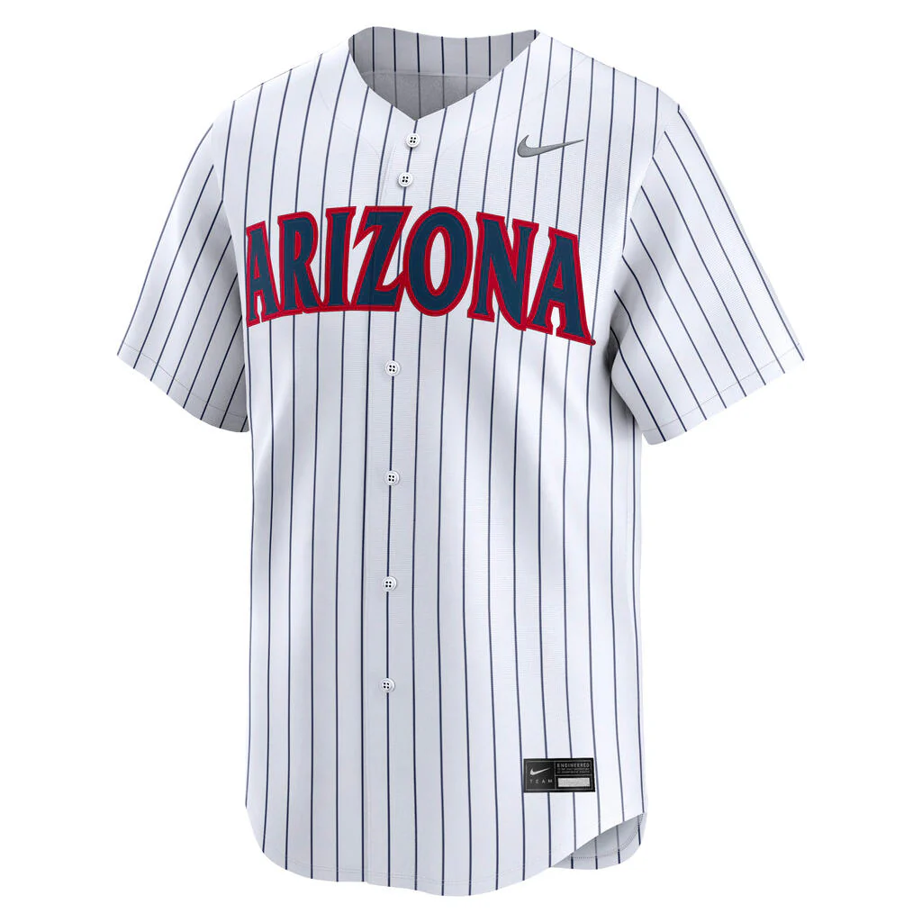 NCAA Arizona Wildcats Nike Pinstripe Baseball Jersey - White - Image 3