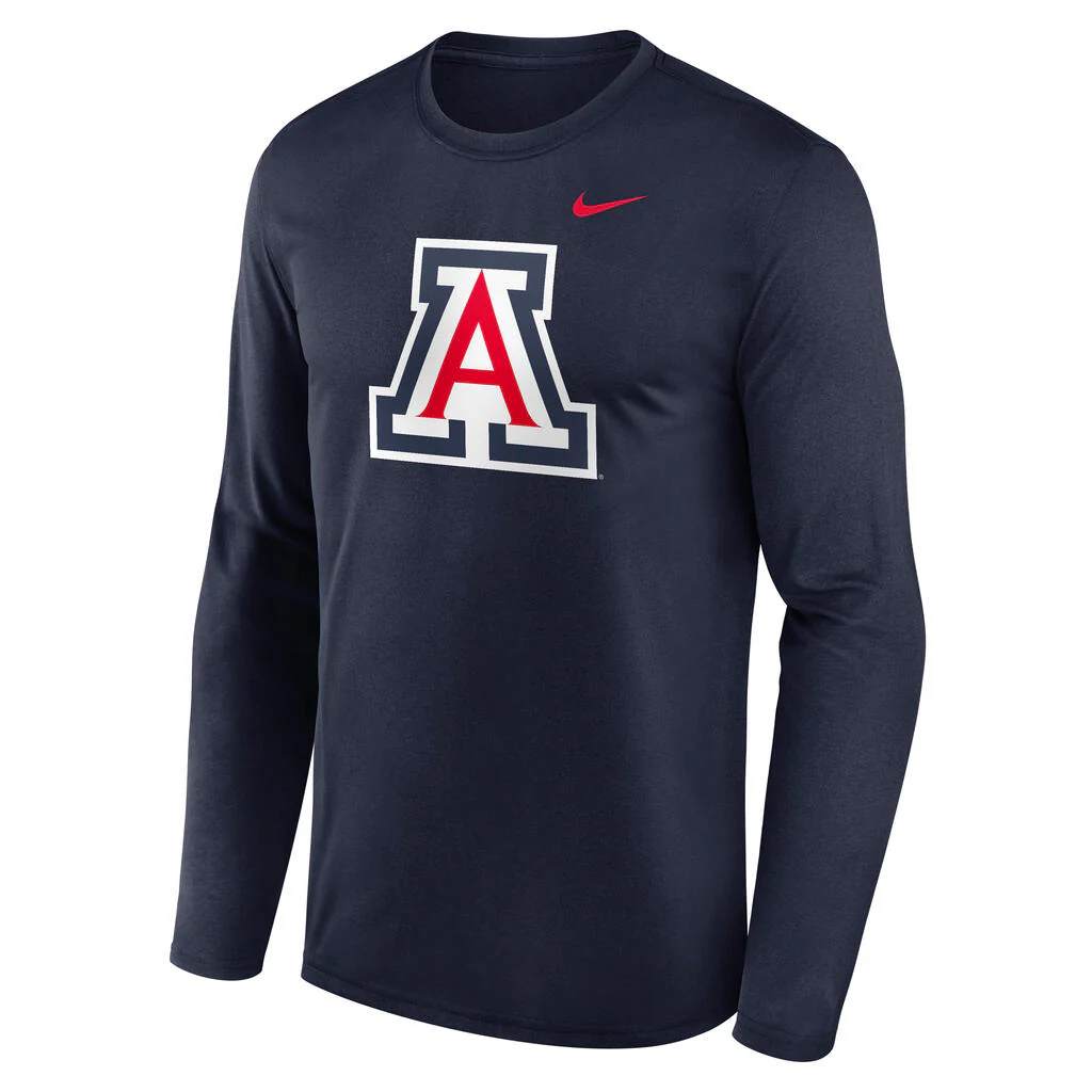 NCAA Arizona Wildcats Nike Primary Logo Legend Long Sleeve T-Shirt - Navy - Image 2
