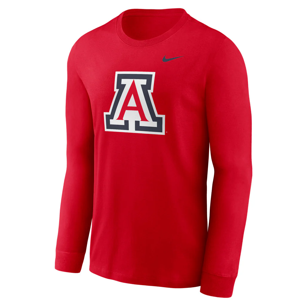 NCAA Arizona Wildcats Nike Primary Logo Long Sleeve T-Shirt - Red - Image 2