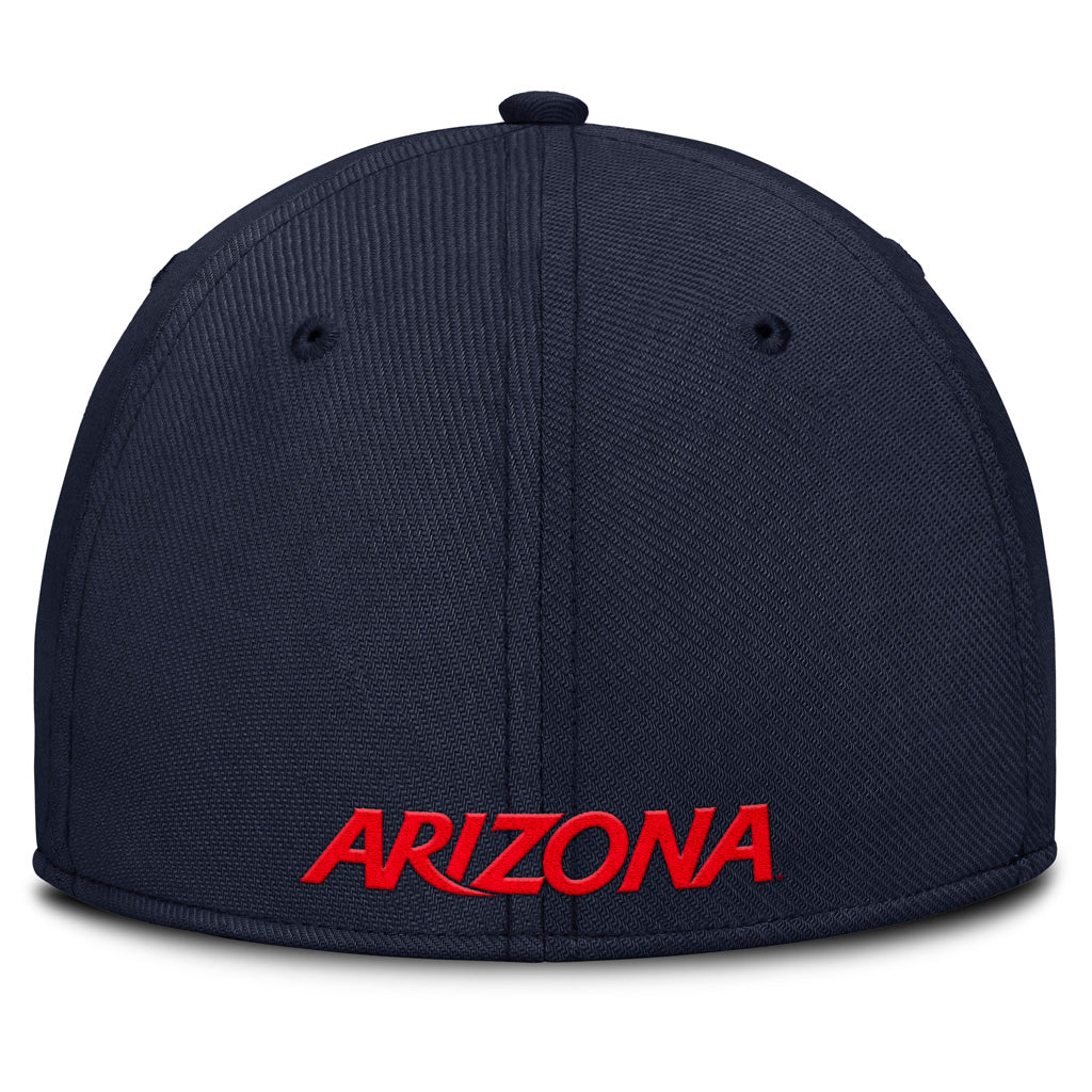 NCAA Arizona Wildcats Nike Primary Logo Rise Swoosh Flex Fit Hat - Navy - Image 4