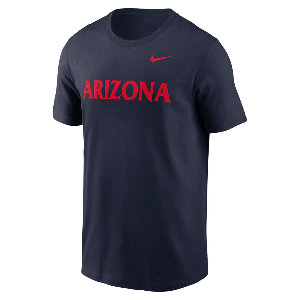 NCAA Arizona Wildcats Nike Red Wordmark Essential T-Shirt - Navy - Image 2